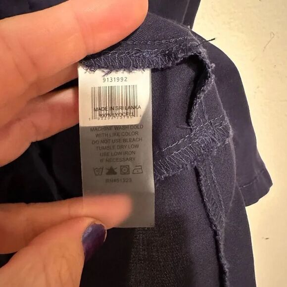 Vince Camuto NWT Navy Button Dress Spaghetti Straps Size XL V-Neck - Picture 3 of 5